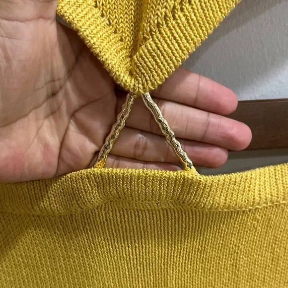 Meshki Anna Flare Sleeve Knit  Dress Yellow - Picture 8 of 16